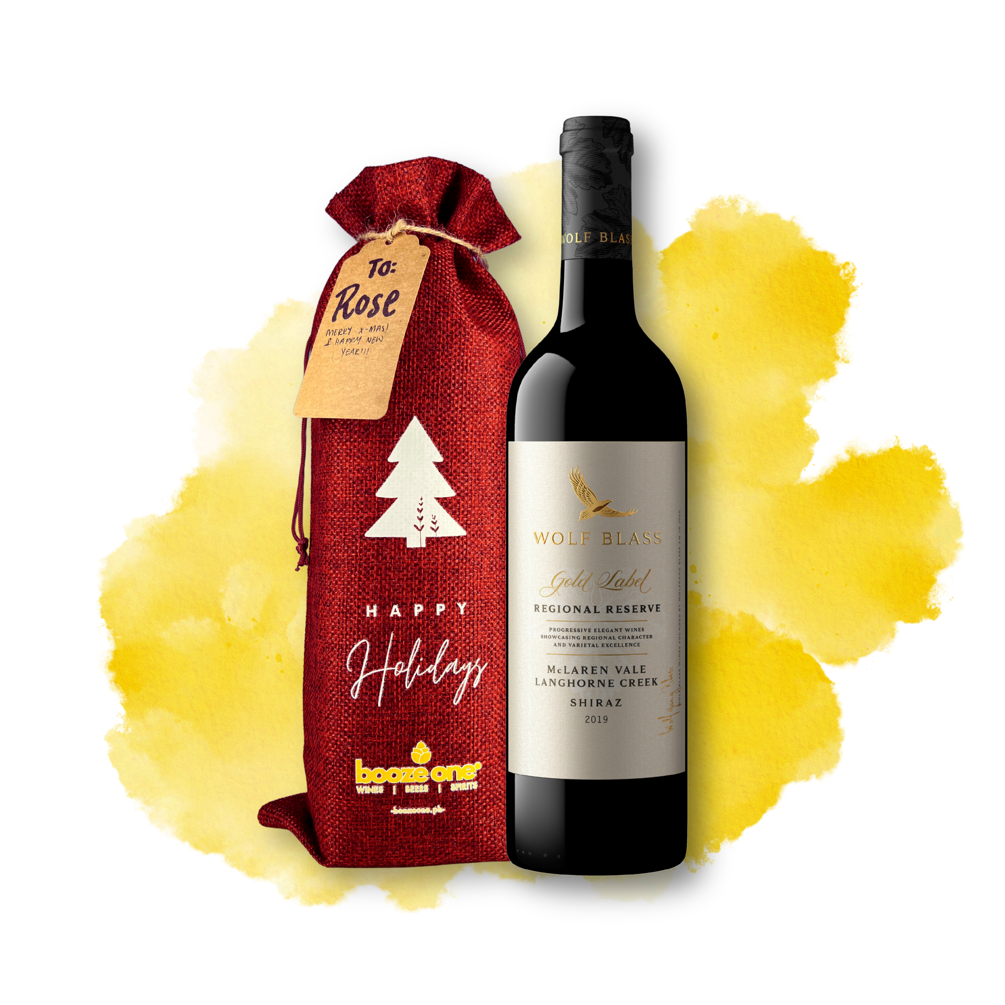 Wolf Blass Gold Label Reserve Langhorne, McLaren Vale Shiraz, 750ml in Burlap Gift Bag