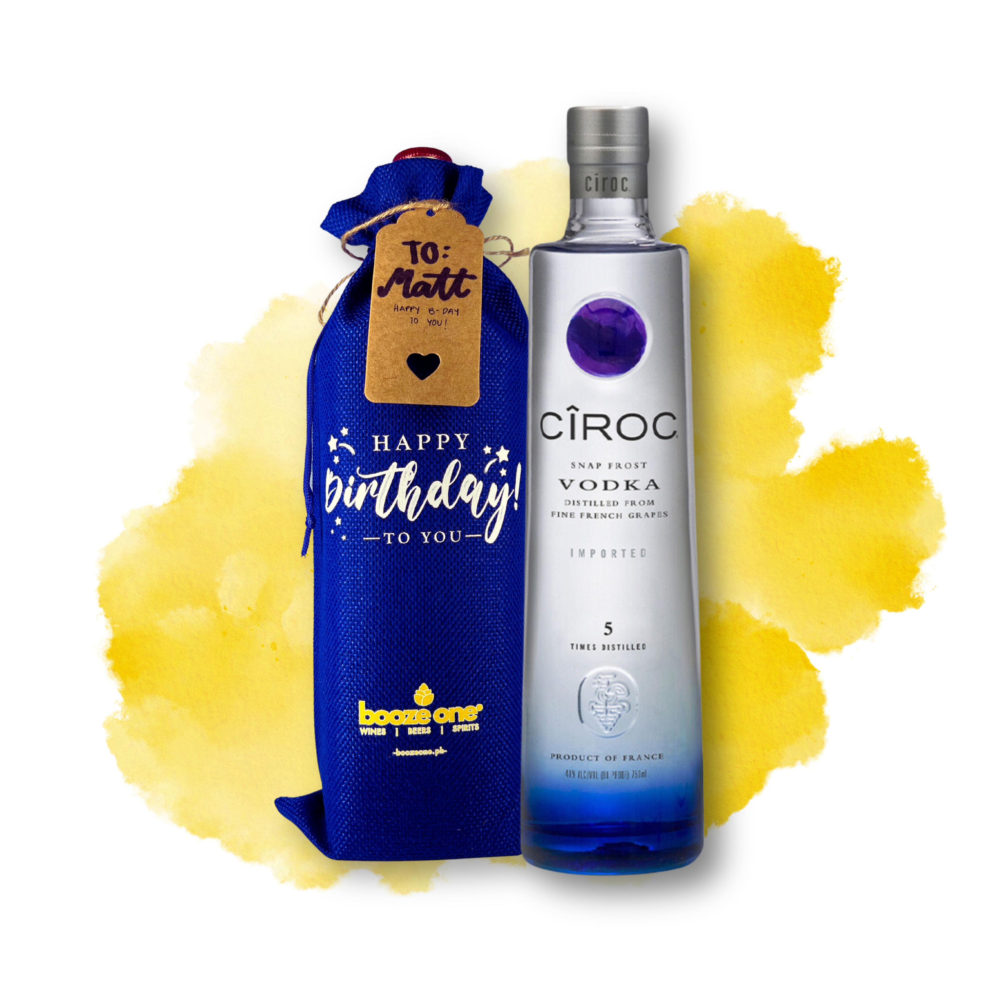 Ciroc Vodka, 750mL in Burlap Gift Bag