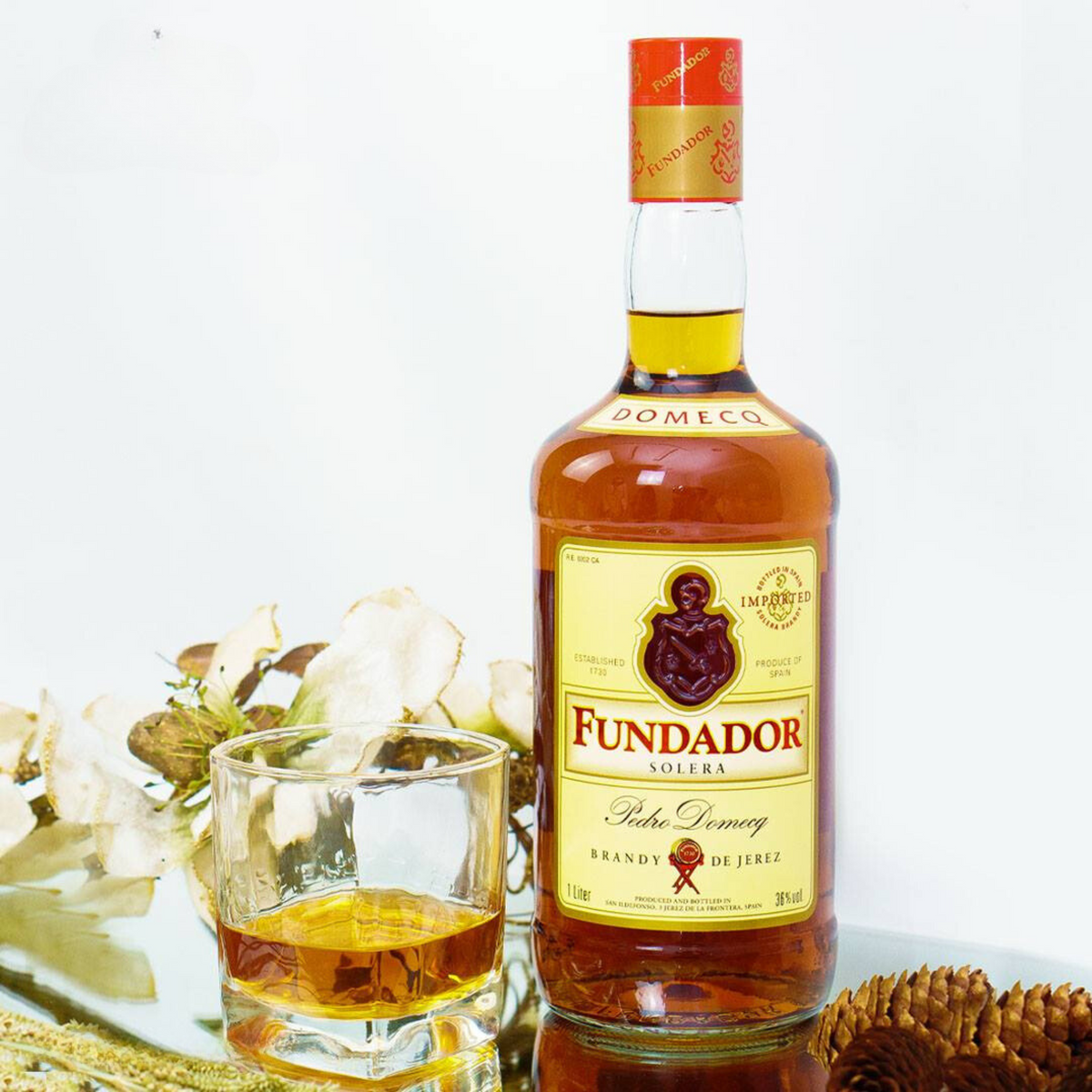 Fundador Solera Brandy 1 L - Brandy De Jerez Espagnol - Arôme Chêne Élégant