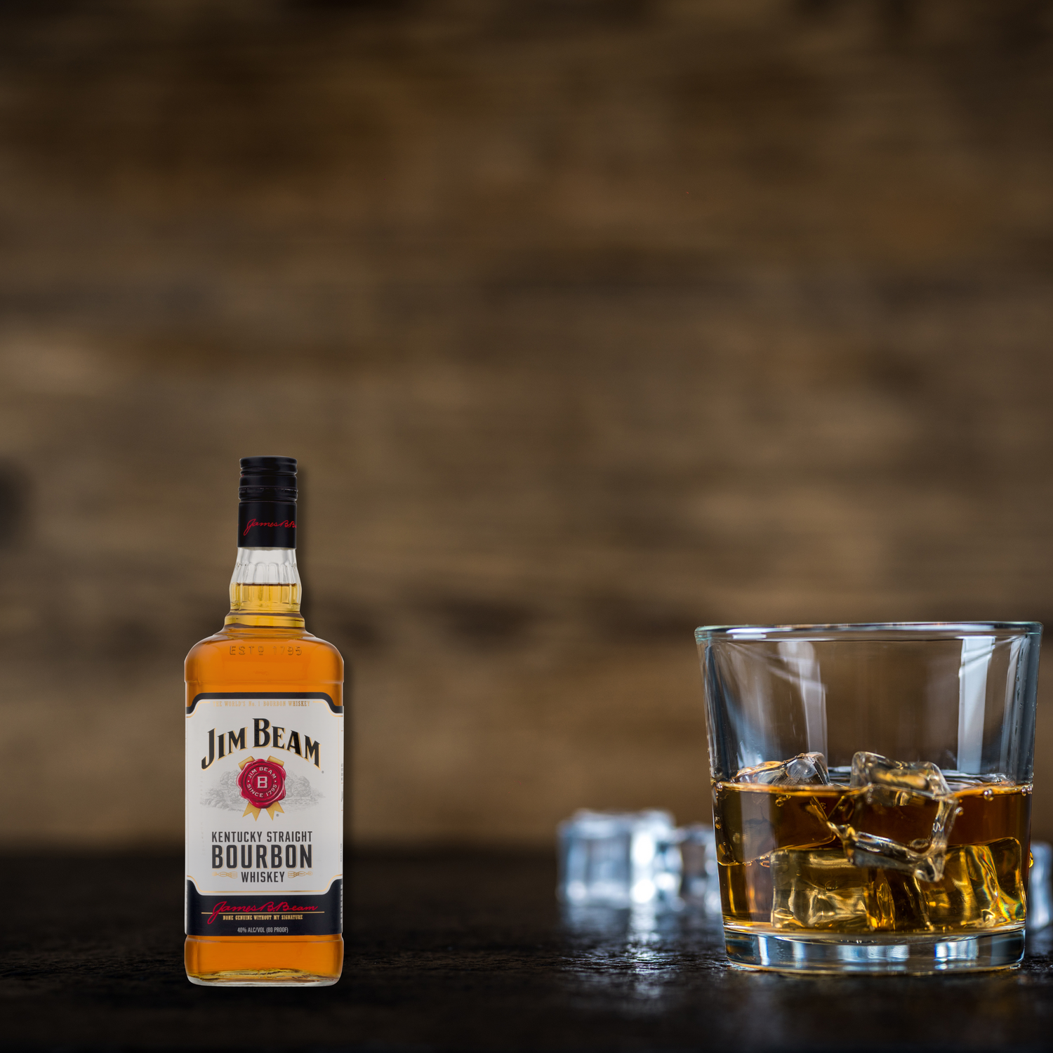 Jim Beam White Bourbon Whiskey, 1L