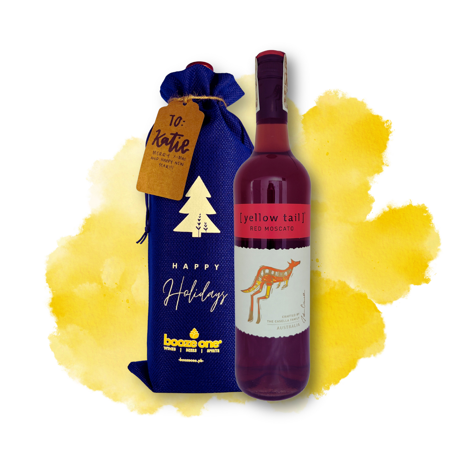 Yellow Tail Red Moscato NV in Burlap Gift Bag